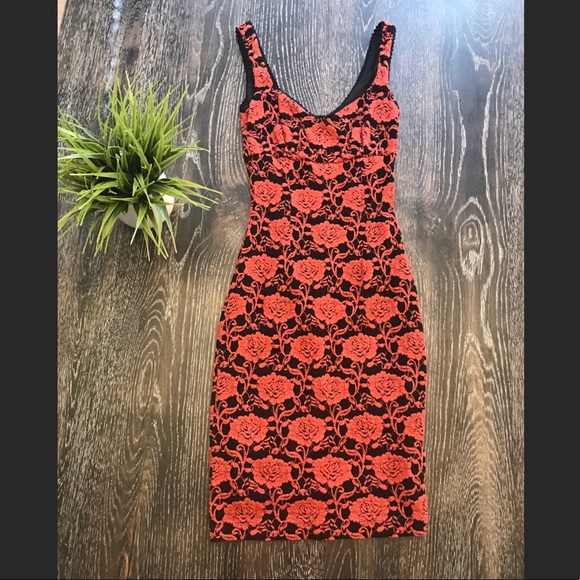 BCBG BLACK AND RED COCKTAIL DRESS - Picture 1 of 1